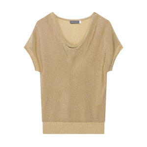 Mint Velvet Gold Metallic Knit Top
